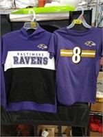 2 NEW Ravens football youth shirt & sweat shirt