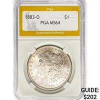 1883-O Morgan Silver Dollar PGA MS64