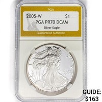 2005-W American Silver Eagle PGA PR70 DCAM