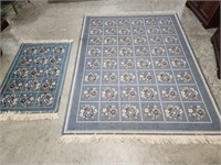 Set of (2) blue rugs