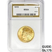 1915 $10 Gold Eagle NGS MS64