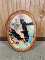 Oval eagle clock