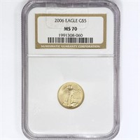 2006 $5 1/10 oz American Gold Eagle NGC MS70