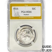 1935 Hudson Half Dollar PGA MS66