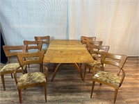 Heywood Wakefield Dining Table w/8 Chairs ASIS