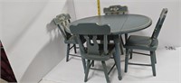 Doll sized drop leaf table w/ four chairs