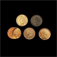 (5) US Varied Cents (1863, 1898, 1906, 1911)