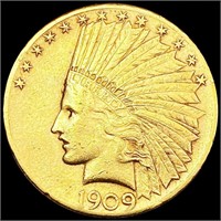 1909-S $10 Gold Eagle LIGHTLY CIRCULATED