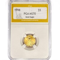 1998 $5 1/10oz. American Gold Eagle PGA MS70