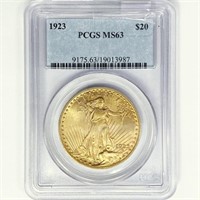 1923 $20 Gold Double Eagle PCGS MS63