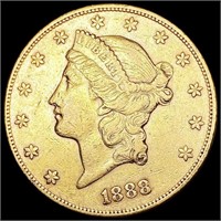 1888 $20 Gold Double Eagle NEARLY UNCIRCULATED