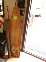 Wood Ironing Board and Wood Roller