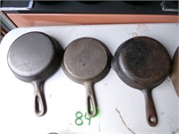 3 Small Cast Iron Skillets