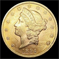 1894 $20 Gold Double Eagle CLOSELY UNCIRCULATED