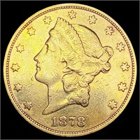 1878-S $20 Gold Double Eagle ABOUT UNCIRCULATED