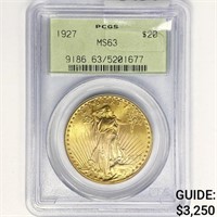 1927 $20 Gold Double Eagle PCGS MS63