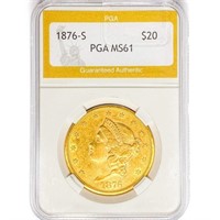 1876-S $20 Gold Double Eagle PGA MS61