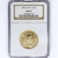 2006 US 1/2oz Gold $25 Eagle NGC MS69