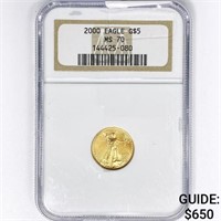 2000 US $5 1/10oz. Gold Eagle NGC MS70