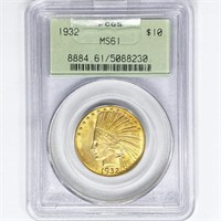 1932 $10 Gold Eagle PCGS MS61