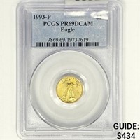1993-P US $5 1/10oz. Gold Eagle PCGS PR69 DCAM