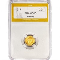 1917 McKinley Rare Gold Dollar PGA MS65