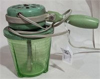 Vintage Green Depression Glass Blender  Electric