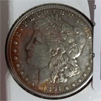 1891 S Morgan $1 Dollar  in  "AU" Condition
