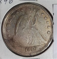 1846 Seated Liberty $1 Dollar