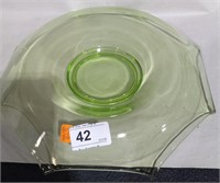 VTG Green Depression Glass Bowl