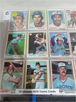 72 Vintage 1978 Topps Cards