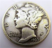 1939-D Mercury Silver Dime