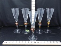 (5) Champagne Glass Flutes
