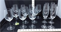 (16) Clear Glass Stemware - Two Styles