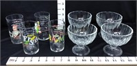 (4) Dr. Seuss Glasses & (4) Clear Glass Serberts