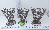 (3) Metal DineArt Baskets