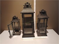 (3) Decorative Lanterns (Small One Doesn't Latch)