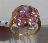 Fashion Ring w/ Pink Petal Stones sz8
