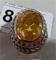 Fashion Ring w/ Yellow Stone sz 6