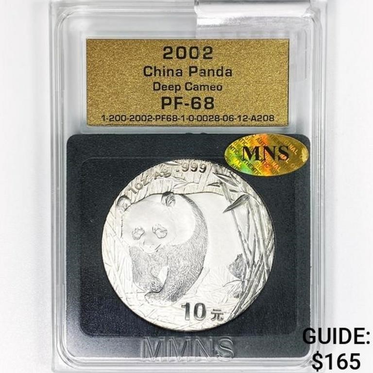 2002 China 1oz Silver 10 Yuan MNS PF68 Deep Cameo