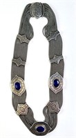 Vintage Solid Sterling Turkish Lapis Necklace 148G