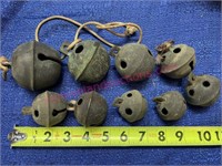 Antique Sleigh Bells set (9-bells) late 1800s