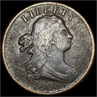 1808 C[3]; R-1 Draped Bust Half Cent LIGHTLY