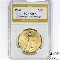 1998 US $50 1oz. Gold Eagle PGA MS69 Strike