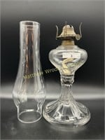 Millersburg crystal Flute oil lamp, 5.5" base,