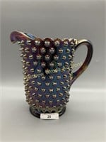 Millersburg radium purple Hobnail water pitcher
