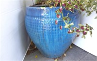 24" Blue Ceramic Planter