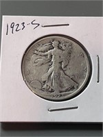 1923-S Silver Walking Half Dollar