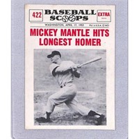 1961 Nu Card Scoops Mickey Mantle Nice Condition