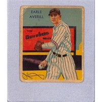 1935 Diamond Stars Earle Averill Writing On Card